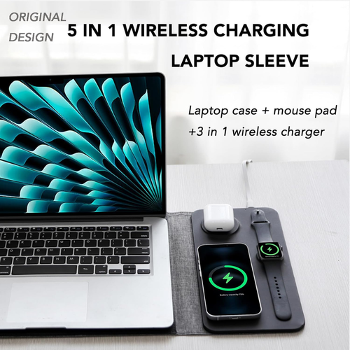5in1 Wireless Charging Laptop Sleeve