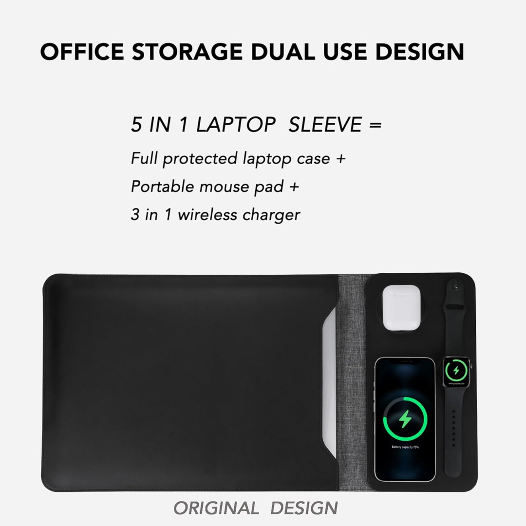 5in1 Wireless Charging Laptop Sleeve